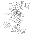 FRESH FOOD SHELVES Diagram and Parts List for DFE29JSDCSS  General Electric Refrigerator