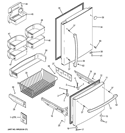 DOORS Diagram and Parts List for GDE23ETEARBB  General Electric Refrigerator
