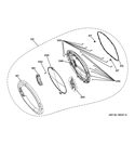 DOOR Diagram and Parts List for GFDN110ED1WW  General Electric Dryer