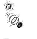 DRUM Diagram and Parts List for GFDN110ED1WW  General Electric Dryer