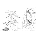 FRONT PANEL Diagram and Parts List for GFDN120ED1WW  General Electric Dryer