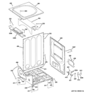 CABINET & TOP PANEL Diagram and Parts List for GFDN120ED1WW  General Electric Dryer