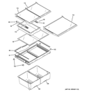 FRESH FOOD SHELVES Diagram and Parts List for GNS22EGEAFBB  General Electric Refrigerator