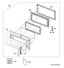 DOOR PARTS Diagram and Parts List for PSA9240DF1WW  General Electric Microwave