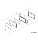 DOOR PARTS Diagram and Parts List for PEM31DF1CC  General Electric Microwave
