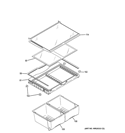 FRESH FOOD SHELVES Diagram and Parts List for ABE20EGEBRBS  General Electric Refrigerator