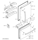 DOORS Diagram and Parts List for GBE20ETEBRWW  General Electric Refrigerator