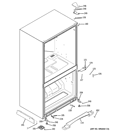 CASE PARTS Diagram and Parts List for GDE23ESEARSS  General Electric Refrigerator