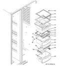 FRESH FOOD SHELVES Diagram and Parts List for GSE26HGEBHWW  General Electric Refrigerator