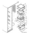 FRESH FOOD SHELVES Diagram and Parts List for PSE29KSEBCSS  General Electric Refrigerator