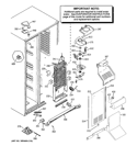 FREEZER SECTION Diagram and Parts List for PSS23KSEBCSS  General Electric Refrigerator