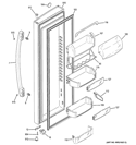 FRESH FOOD DOOR Diagram and Parts List for PZS23KGEBFBB  General Electric Refrigerator