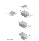 FREEZER SHELVES Diagram and Parts List for PZS23KGEBFBB  General Electric Refrigerator