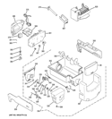 ICE MAKER & DISPENSER Diagram and Parts List for PZS25KSEBFSS  General Electric Refrigerator