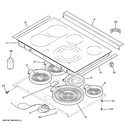 COOKTOP Diagram and Parts List for JD750DF1BB  General Electric Range