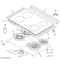 COOKTOP Diagram and Parts List for JS630DF1BB  General Electric Wall Oven