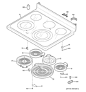 COOKTOP Diagram and Parts List for JB745DF1BB  General Electric Range