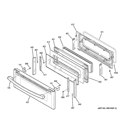 UPPER DOOR Diagram and Parts List for PS950SF1SS  General Electric Wall Oven