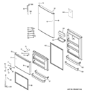 DOORS Diagram and Parts List for GTH21GCEABB  General Electric Refrigerator