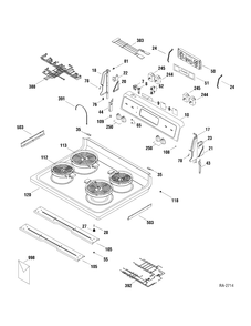 CONTROLS & COOKTOP Diagram and Parts List for 137481  General Electric Range
