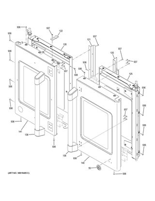 Doors Diagram and Parts List for CT9070SH4SS  General Electric Wall Oven