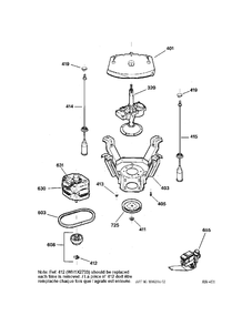 SUSPENSION Diagram and Parts List for 56241B0WW  General Electric Washer