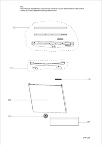 ESCUTCHEON & DOOR ASM Diagram and Parts List for GDT650SGF1BB  General Electric Dishwasher