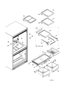 FF SHELVES Diagram and Parts List for PDRF0MBYGRWW  General Electric Refrigerator