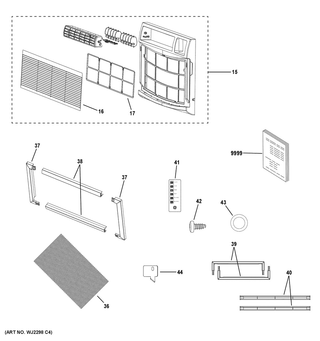 Room Air Conditioner Diagram and Parts List for AKCQ08ACAW1  General Electric Air Conditioner