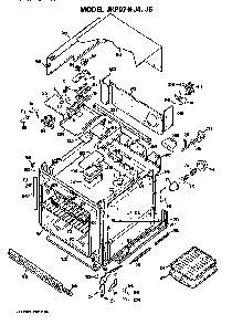Oven Diagram and Parts List for JKP07J5  General Electric Wall Oven
