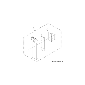 Control Parts Diagram and Parts List for HVMB14S4W1WW  General Electric Range Hood