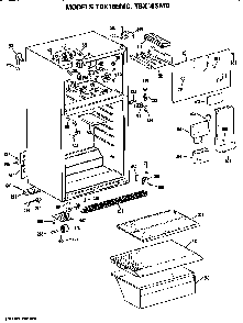 Cabinet Diagram and Parts List for TBX16SMDRHA  General Electric Refrigerator