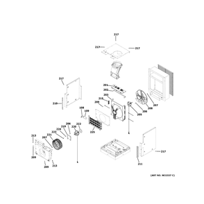 Motor And Chassis Parts Diagram and Parts List for AVES09DCXXAK1  General Electric Air Conditioner