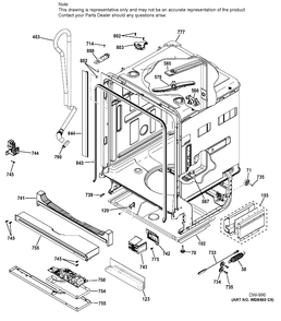BODY PARTS 1 Diagram and Parts List for ZDT800SIF0II  General Electric Dishwasher
