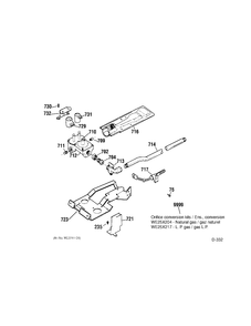 GAS VALVE Diagram and Parts List for UPSR405GB1WW  General Electric Dryer