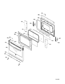 DOOR Diagram and Parts List for PCGS910SEF1SS  General Electric Range