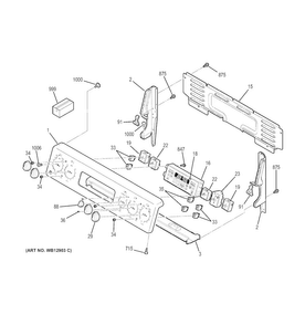 Control Panel Diagram and Parts List for JBP84WK1WW  General Electric Range