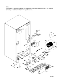 SEALED SYSTEM & MOTHERBOARD Diagram and Parts List for CFCP1RKBESS  General Electric Refrigerator