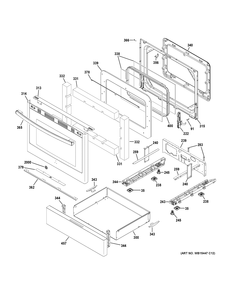 DOOR & DRAWER PARTS Diagram and Parts List for JGB660SEJ3SS  General Electric Range