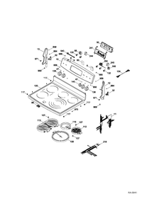 CONTROL PANEL & COOKTOP Diagram and Parts List for PCB969DR2BB  General Electric Range