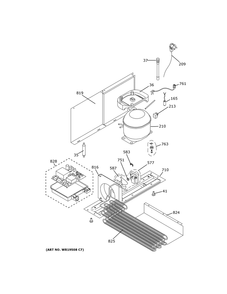 Machine Compartment Diagram and Parts List for ZDOD240NDSS  General Electric Refrigerator