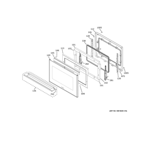 Lower Door Diagram and Parts List for ZTD90DSSN4SS  General Electric Wall Oven