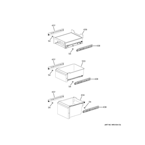 Convertible Shelves 3 Diagram and Parts List for CHE23DM5WBS5  General Electric Refrigerator