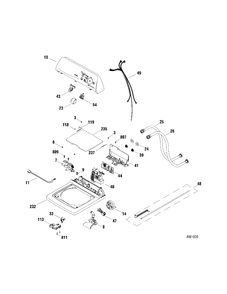 CONTROLS Diagram and Parts List for MHDXR145F00WW  General Electric Washer