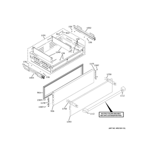 Cafe Convertible Drawer 1 Diagram and Parts List for CIC36RP2VDS1  General Electric Refrigerator