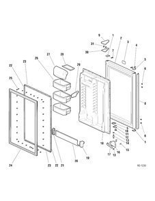 REFRIGERATOR DOOR Diagram and Parts List for KBA18JBMCWW  General Electric Refrigerator