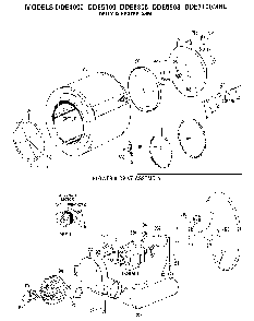 Drum/heater/blower And Drive Diagram and Parts List for DDE5100  General Electric Dryer