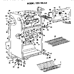 Cabinet Parts Diagram and Parts List for TBX18LKBR  General Electric Refrigerator