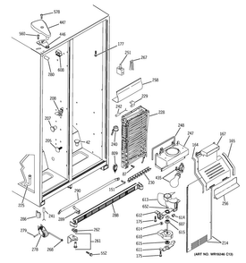 Freezer Section Diagram and Parts List for GSS22IFPACC  General Electric Refrigerator