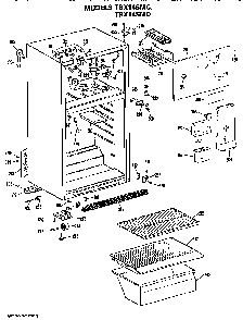 Cabinet Diagram and Parts List for TBX14SMCRHA  General Electric Refrigerator